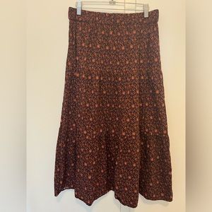 Madewell Pull-On Tiered Midi Skirt in Orchard Floral